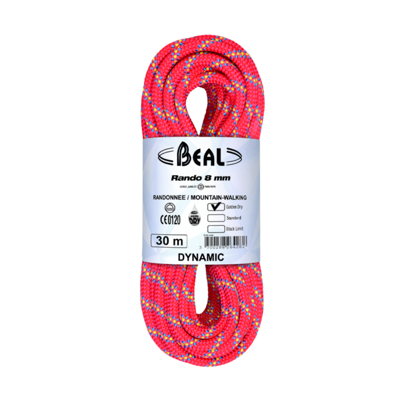 CORDE D'ESCALADE RANDO GOLDEN DRY 8MM  - BEAL